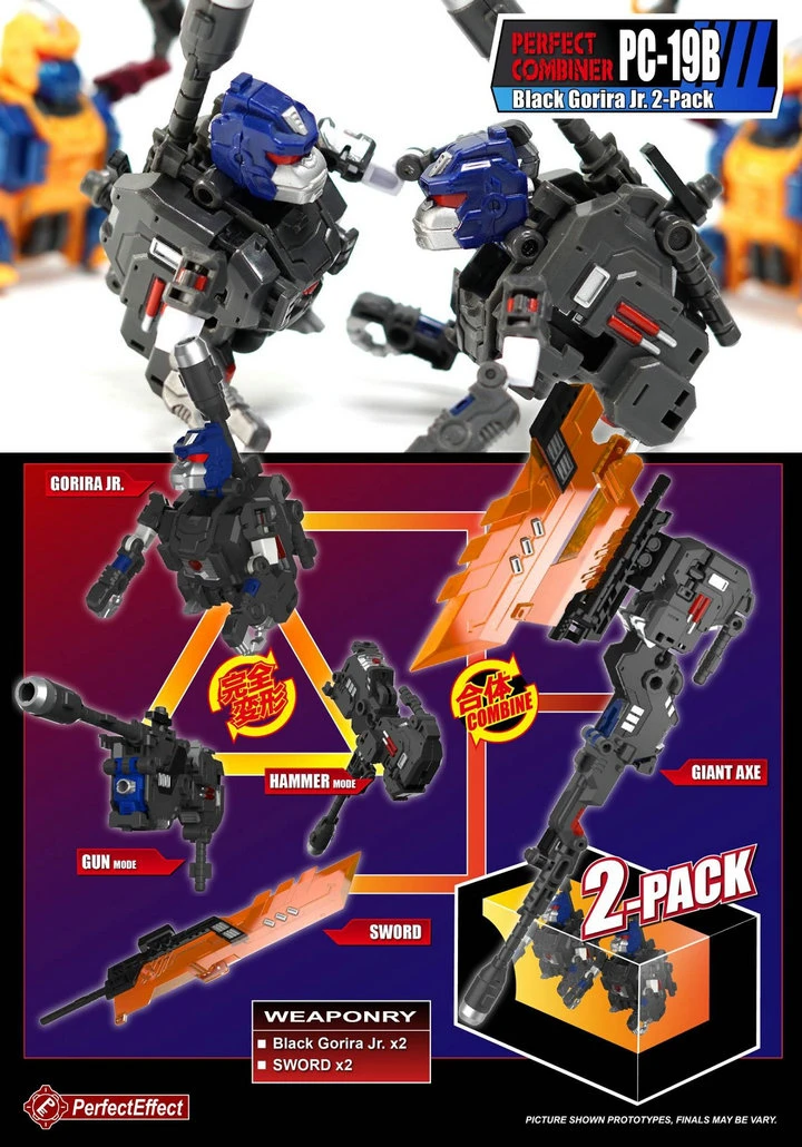 Perfect Effect PE PC-19B Perfect Combiner Black Gorira Upgrade Set 2-Pack Perfect Effect PE PC-19B Perfect Combiner Black Gorira Upgrade Set 2-Pack -Show.Z Store 16e0be1c71