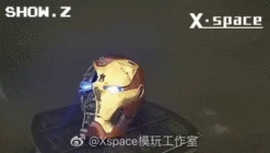 X-Space Studio 1/6 Iron Man MK50 Battle Damaged Helmet /w LED -Show.Z Store bad4518cd4